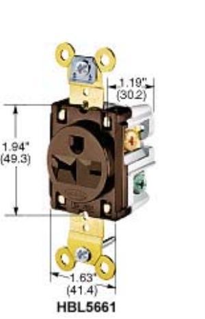 Hubbell IG5461 heavy duty grade spec. single receptacle