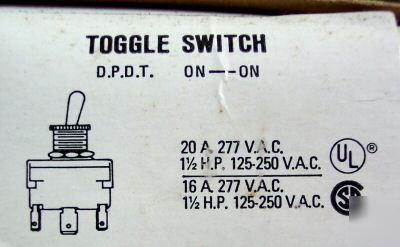 New 5 pc lot mcgill toggle switches 20 amp on-on 