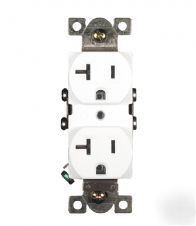 20A amp commercial grade duplex receptacle outlet white