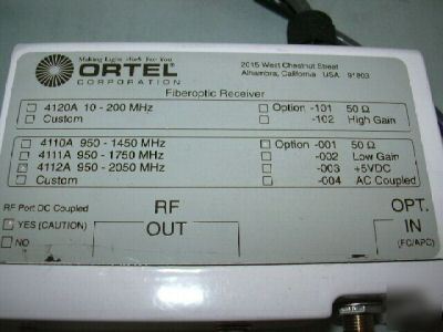 Ortel fiber optic receiver