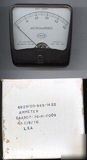 Pace model DAAB07 square ammeter 0-50 microamps nos
