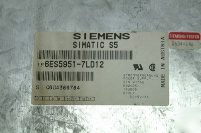 Siemens 6ES5 951-7LD12 - S5 plc 115U power supply 7A 