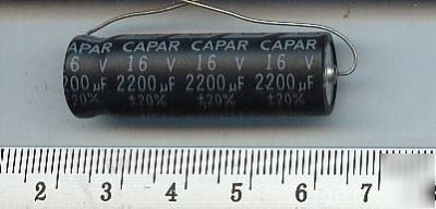 2200UF 16VOLT electrolytic capacitor axial 50 lot