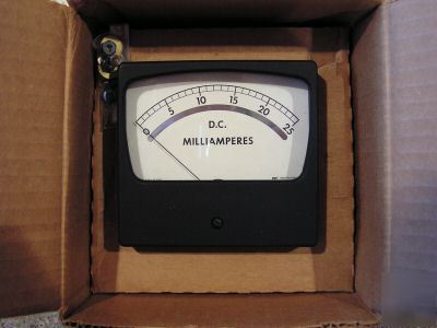 Api, model 0461, panel dc ammeter, 0-25DCMA, 