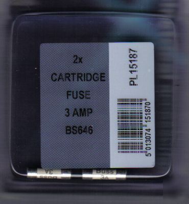 New 10 x 2AMP cartridge fuses, 20MM, BS646, , 