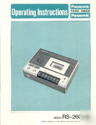 Vintage panasonic owners manual RS260US RS260 