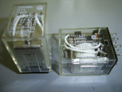 Lot of 100 - omron MY4 - 12V 5A dc relay 4PST