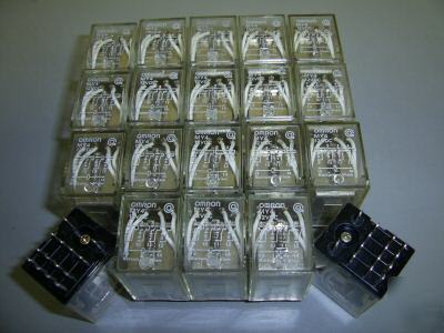 Lot of 100 - omron MY4 - 12V 5A dc relay 4PST