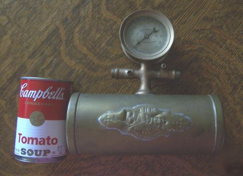 Antique vintage brass pressure gauge crosby -the bader