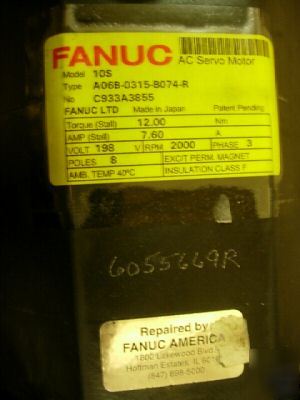 Fanuc ac motor A06B-0315-B074 A06B0315B074 reconditione
