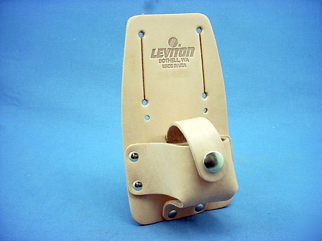Leviton leather belt holster w/snap closure
