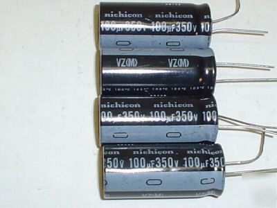 New 25 pcs 350V 100UF nichicon hi temp rad capacitor 