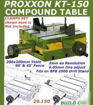 Proxxon 20150 compound table KT150 fits drillstand 2000