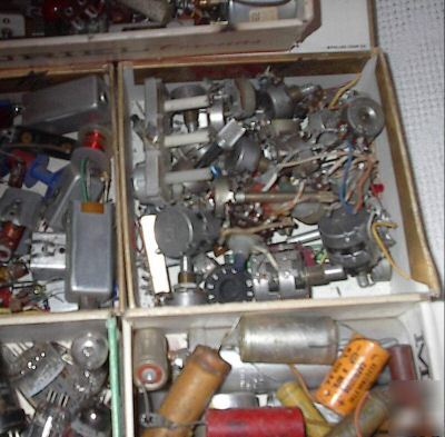 Electronic components capacitors resistors tubes chokes
