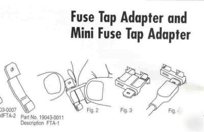 Mini fuse tap adaptors automotive w/females 16-14 wire