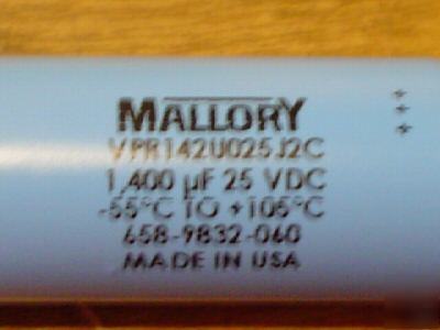 20PCS mallory 25V 1400UF low esr 105C radial capacitor