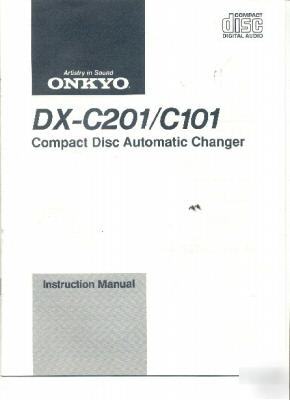 Onkyo owners manual dx-C201 DXC101 cd player