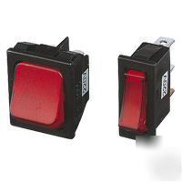 5 x spst red illuminated rocker switches 10A @ 250V