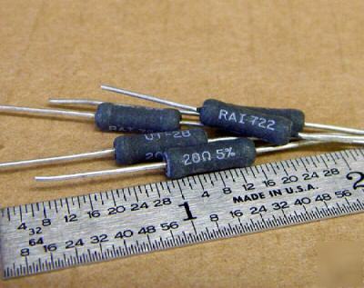 20 ohm 5% @ 2W wirewound power resistors (100 pcs)