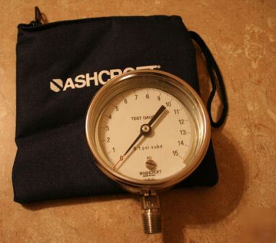 New ashcroft test gauge 0 to 15 psi in box