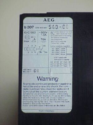 Aeg type B207 overload relay, 120-180 amps