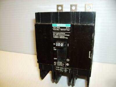 New siemens ite BQD3100 bqd circuit breaker 3 p 100 amp