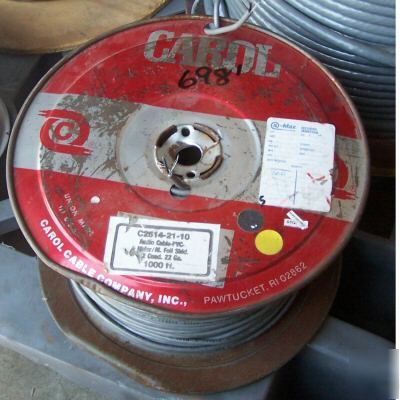 Carol C2514-21-10 2 cond 22 awg shld coaxial cable 698'