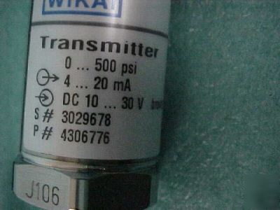 Wika transmitter c-02012 0-500 psi