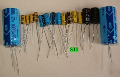 Electrolytic capacitors 0.1, 1.0, 10, 100, 1000UF mfd