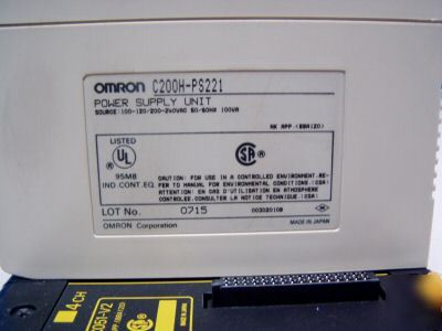 Omron cpu rack C200H-BC051-V2 power supply C200H-PS221