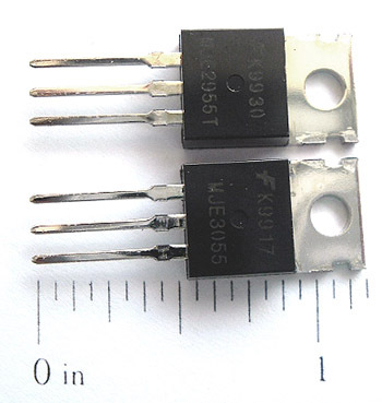 Power silicon transistors MJE2955T MJE3055T (10 of each