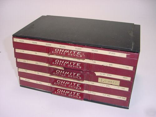 Vintage bakelite ohmite little devils resistor cabinet