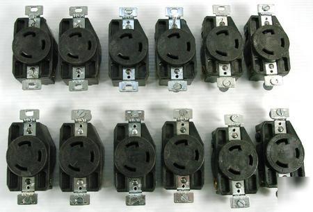 Lot of 12 hart-lock 30A 125VAC twist lock receptacles