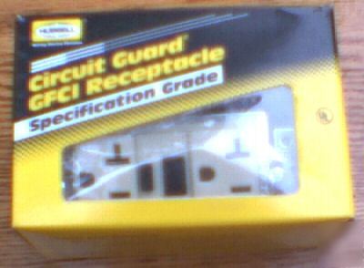 New hubbell receptacle 20 amp 5-20R gfci GF5362I ivory