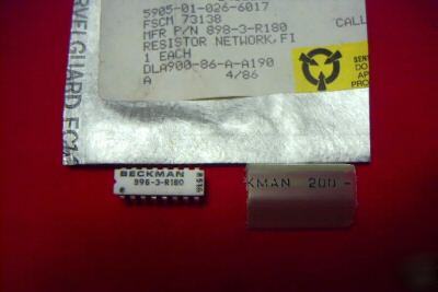 25 pc beckman resistor network bi 898-3-R180 16 pin 