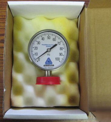 Anderson pharmaceutical pressure gauge 0-100 psi 
