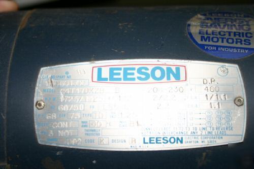 Leeson electrical motor 1/2 hp. rpm 1725/1425