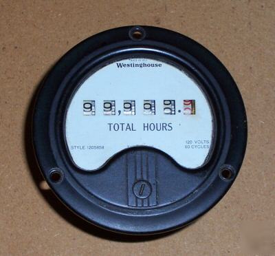 Westinghouse total hours panel meter vintage clock time
