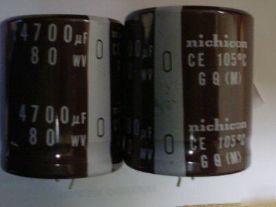 New 25PCS nichicon 80V 4700UF 105C snap-in capacitors 