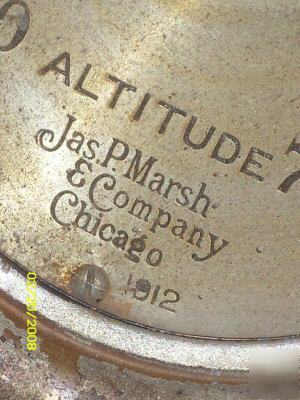 Jas p. marsh altitude gauge 1912 chicago somerset, pa
