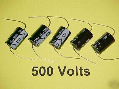 16UF @ 500V axial leaded electrolytic capacitors: qty=5