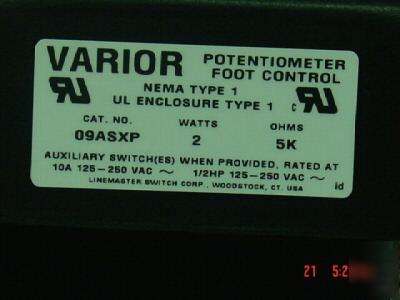 5K varior 0 - 5000 ohm foot pedal potentiometer 09ASXP