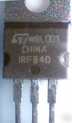 (25) n-chan. IRF840 mosfet, 500V, 8A, 125W, TO220, nos