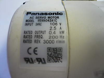 Panasonic 400 watt MSMA042A1C, 3 phase ac servo motors