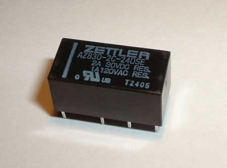 Zettler AZ830 pcb relays dpdt coil:24V contact:2A