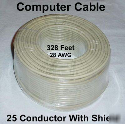 25 conductor 28 awg shielded computer wire 328'