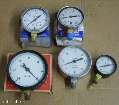 New 5PC lot & used vacuum gauges ashcroft ametek usg 