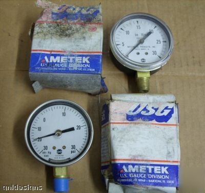 New 5PC lot & used vacuum gauges ashcroft ametek usg 