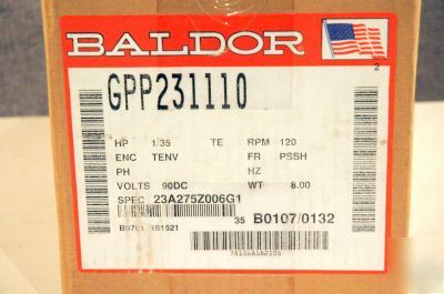 New baldor industrial motor GPP231110 1/35HP 120RPM 