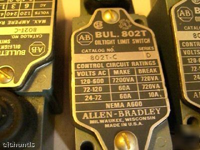 New *lot 4 pc * allen bradley oiltight limit switch 802T
